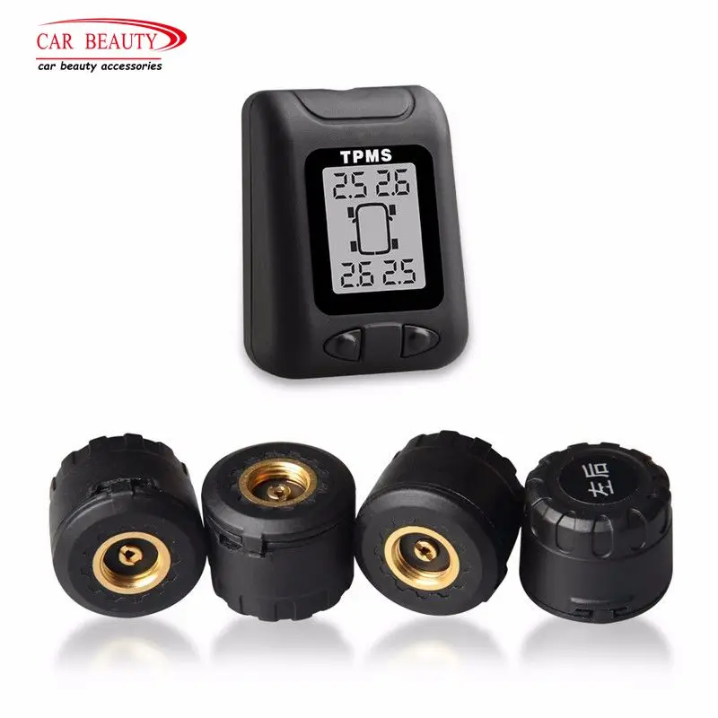 

Built in Rechargeable Wireless TPMS Car Tire Pressure Monitoring System Auto Tyre Alarm System Tire Gauge Professional