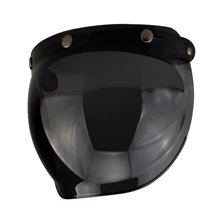 New Retro Vintage 3-Snap Motorcycle Helmet Bubble Shield Visor Lens for Cruiser Touring Chopper 3/4 Open Face Helmet 8 Colors