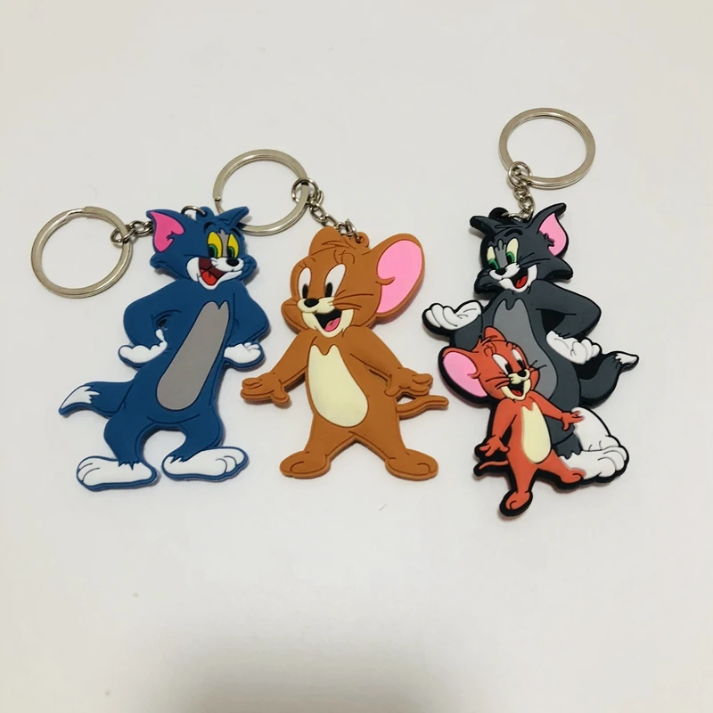 

Tom Jerry Cat Fashion Anime Key Chain PVC Figure Keyring cute Toys Keychain Keyholder Birthday Gift Unisex NEW