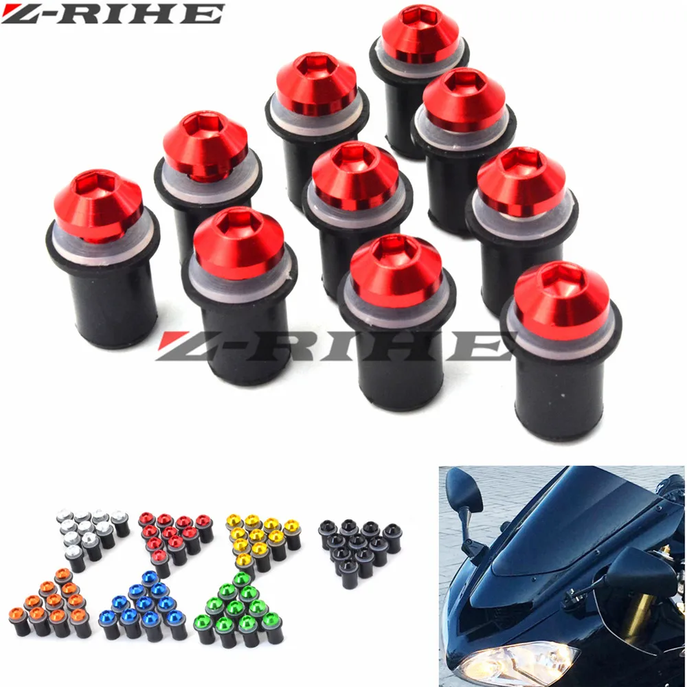 M5 Motorcycle Windshield Windscreen Bolt Screw Nut Fastener Kit for