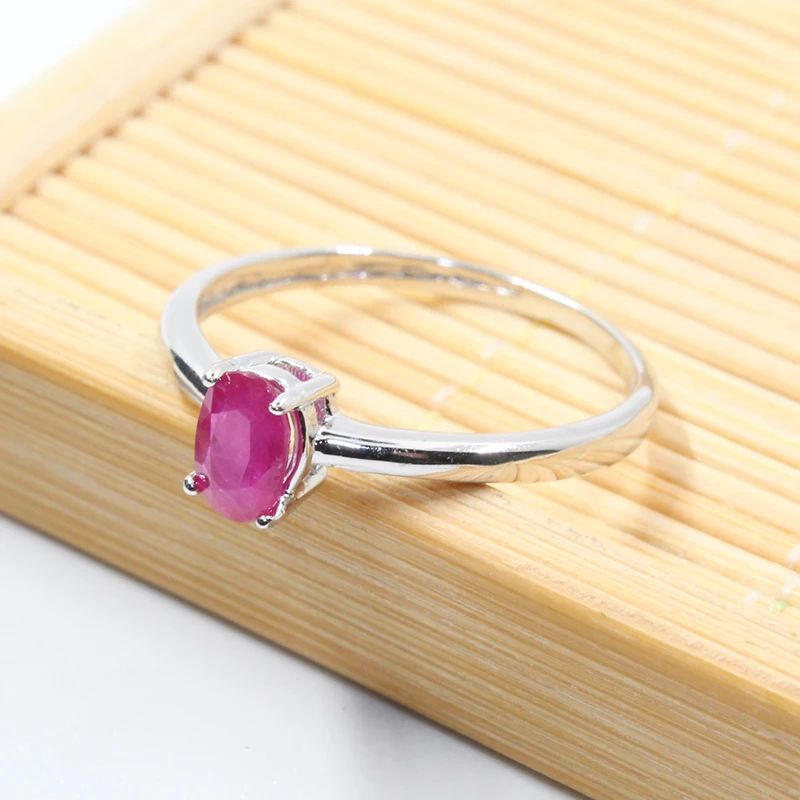 Классическое рубиновое обручальное кольцо для женщин 4 мм* 6 мм подлинное рубиновое серебряное кольцо из стерлингового серебра, рубиновое кольцо настоящие драгоценности из серебра и камней