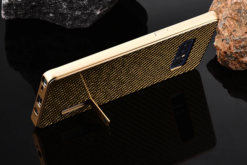 iMatch Luxury Aluminum Metal Bumper Carbon Fiber Back Cover Case for Samsung Galaxy Note 8