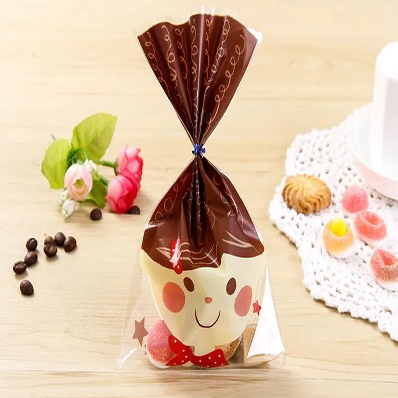 

50pcs/lot cute plastic bag sweet girl Candy cookie Bags Self-adhesive Biscuit Packaging Bag 12*20cm free shipping