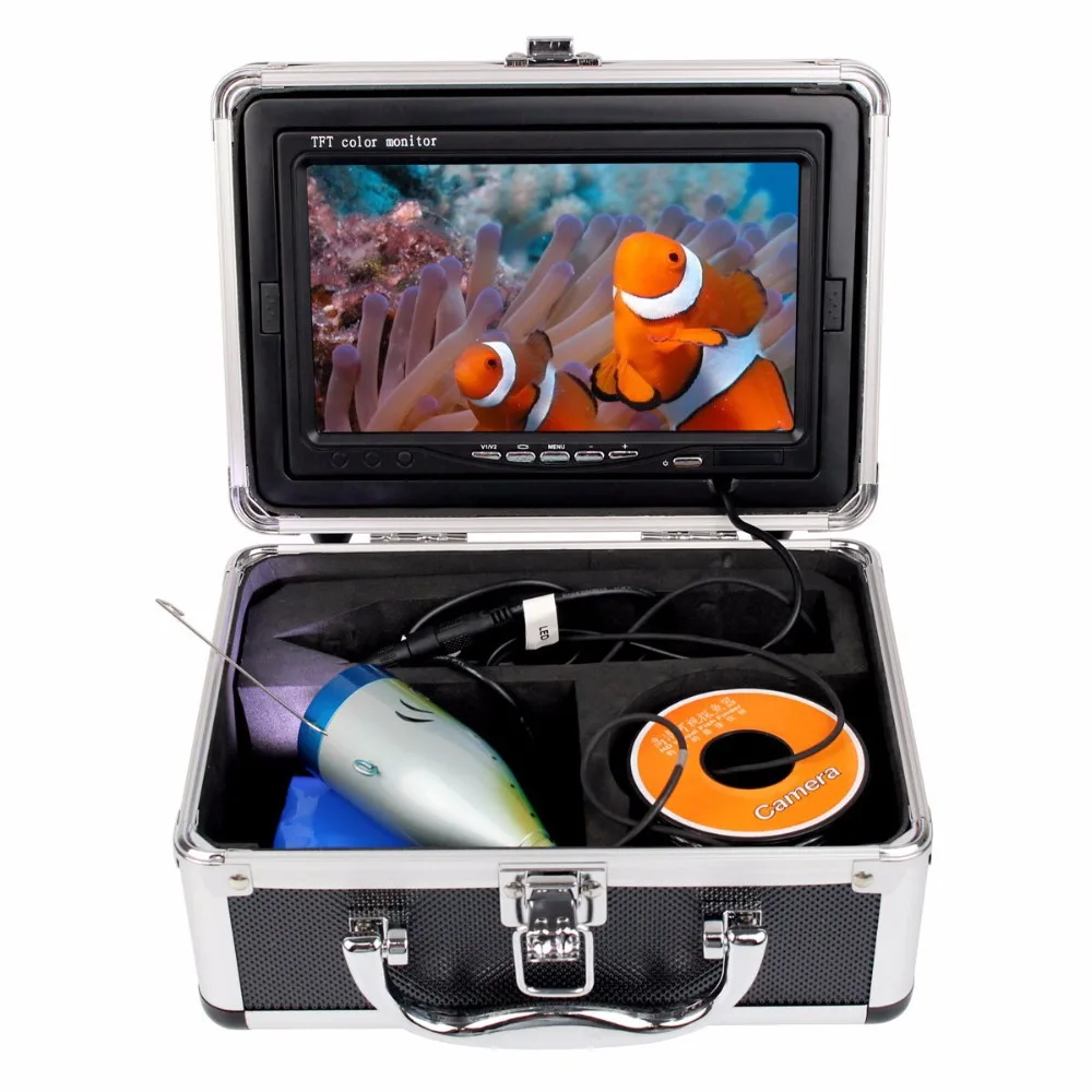 7" LCD 15M Fish Finder 1000TVL Underwater Video Camera for Light Fishing Night Vision Camera WF01-15 W2095A 