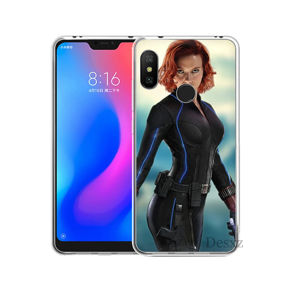 Жесткий Чехол для мобильного телефона Desxz Black Widow Xiaomi Mi 5 5S 6 8 9 A1 A2 5X 6X Mix 2S F1 Lite