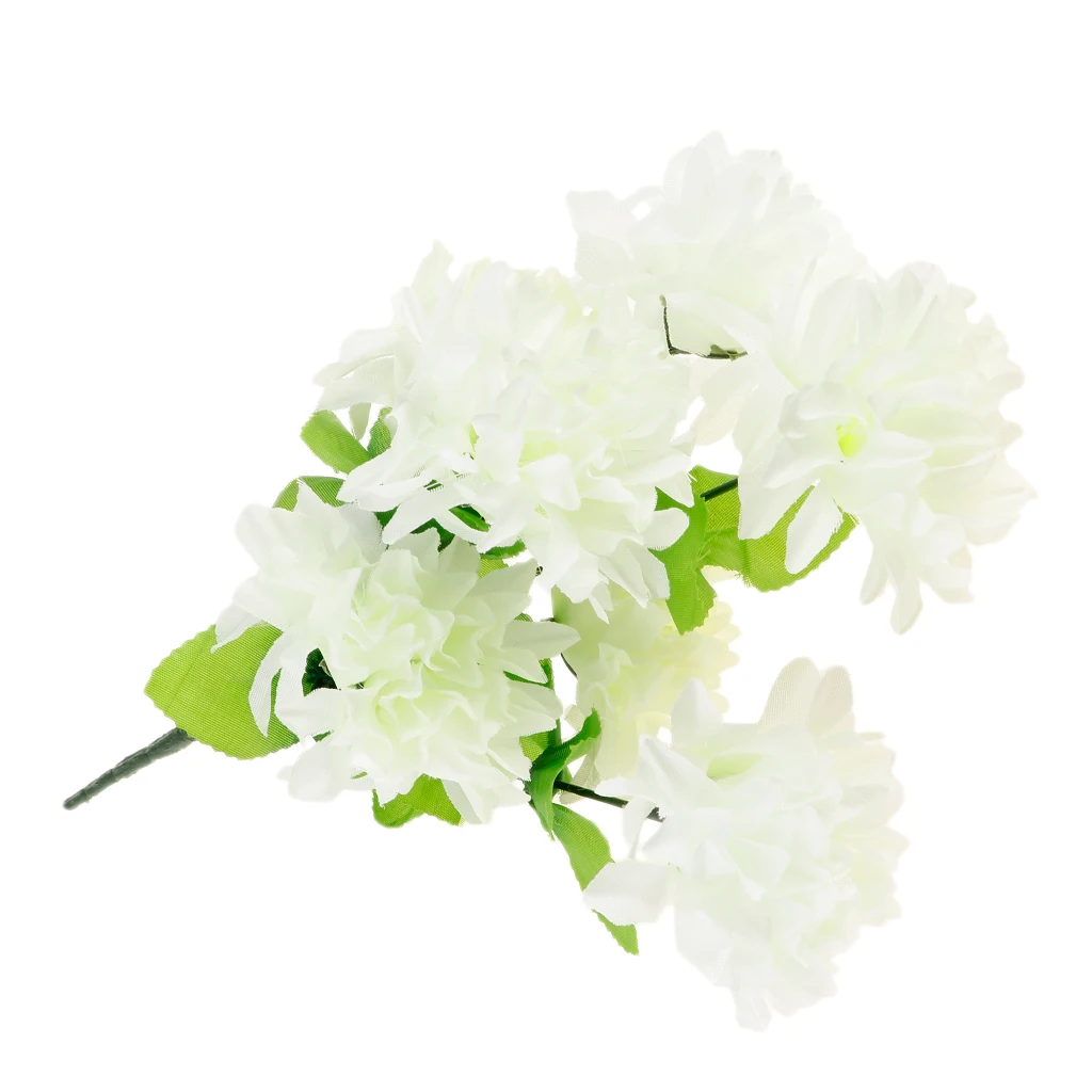 Artificial Silk Chrysanthemum Flower Bouquet Simulation Flowers Cemetery Graveside Flowers Home Decor Memorial Grave Flower