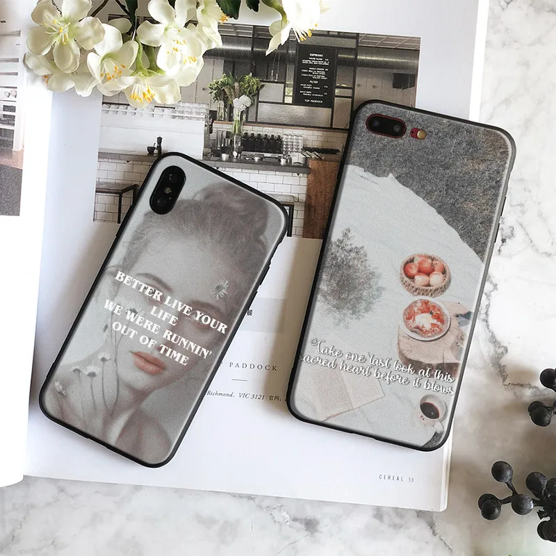 

Aesthetics Chic Minimal girl Quotes Soft Silicone Phone Case Shell For Apple iPhone 5 5s Se 6 6s 7 8 Plus X XR XS MAX