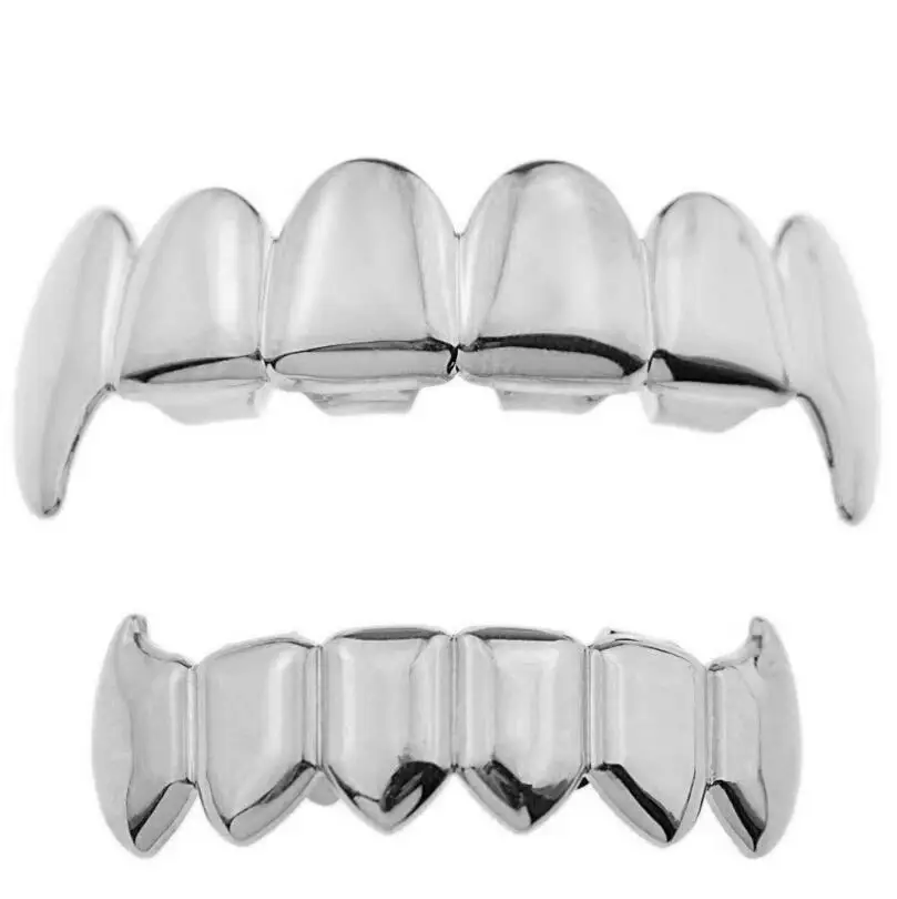 Мужские женские в стиле хип-хоп золотые зубы Grillz Топ и низ зуб стоматологический