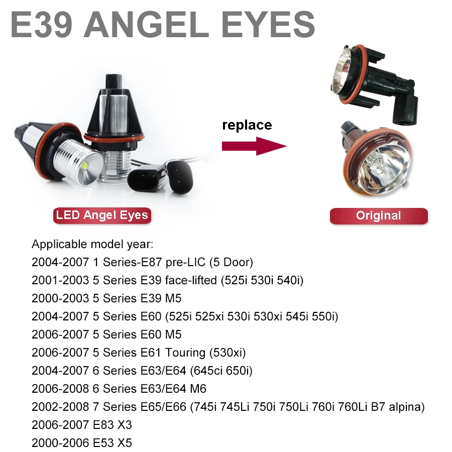 1 Set LED car-styling Angel Eyes Demon eyes light Highlighted Auto Lamp 12V Blue For BMW E39 E53 E60 E61 E63 E64 E65 E66 E83 E87
