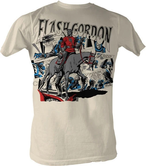 Flash Gordon Comic Collage Adult T Shirt Classic 80 Movie | Мужская одежда