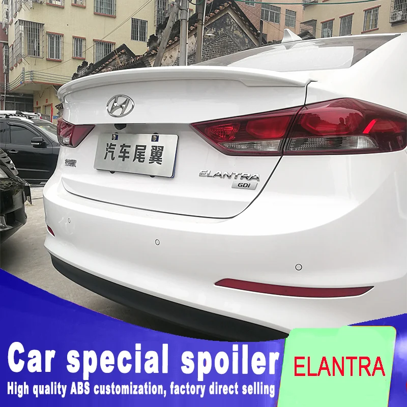 Высококачественный спойлер из АБС пластика для HYUNDAI ELANTRA 2016 2017 2018 заднего крыла