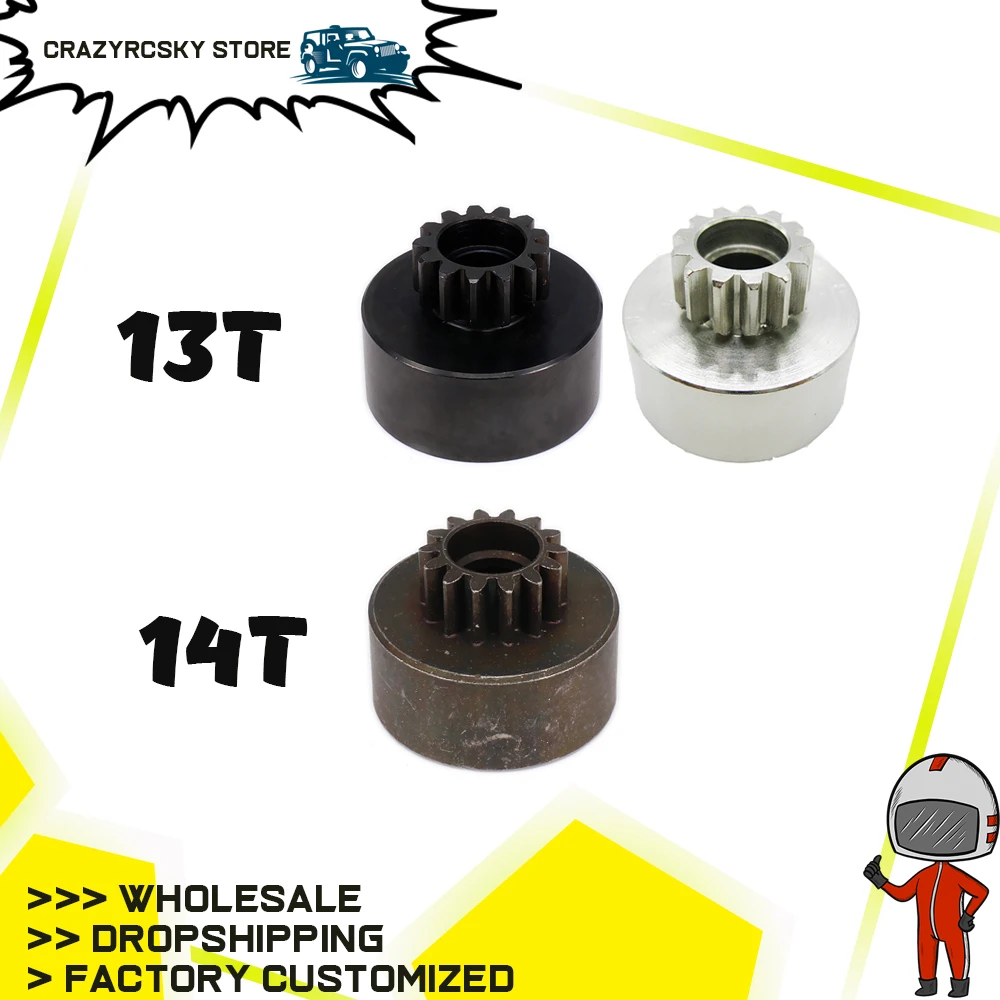 13T Clutch Bell Gear 13 Teeth D10025 For RC 1/8 HSP HPI Traxxas Axial Black 13T Clutch Bell Gear 13 Teeth D10025 For RC 1/8 HSP HPI Traxxas Axial Black