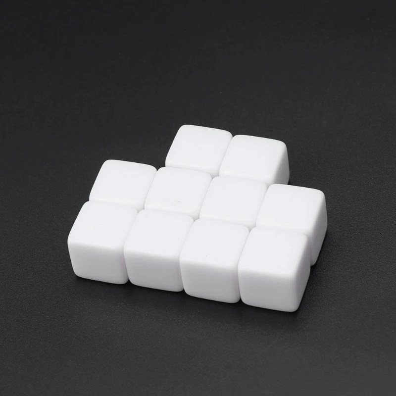 10 шт. 14 мм Пустые игральные кости акриловые шестигранники DIY написать живопись игра обучение кубики