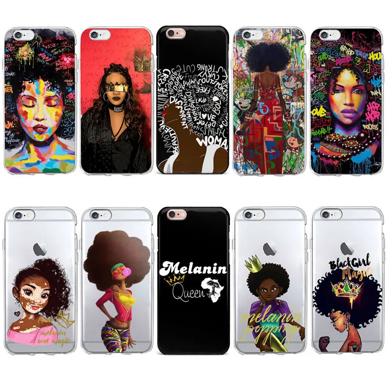Melanin волшебный Африканский черный чехол для iPhone 7 5S SE 6s 8 Plus X Мягкий ТПУ