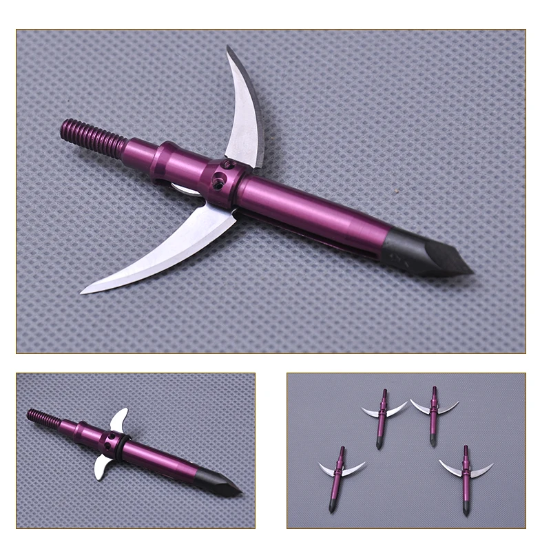 

3pcs 100grain Arrowhead Hunting Arrow Heads AXE Bone Crusher Expandable Broadhead Steel Blades Arrowhead Point Archery Hunting