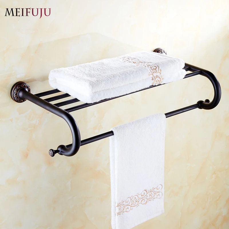 High Quality Bathroom Towel Holder shelf Copper hotel fixed bath Towel racks bar vintage Retro single towel bars holder wall free shipping single layer towel racks with hooks plastic towel holder wall powerful suction cup bathroom towel shelf