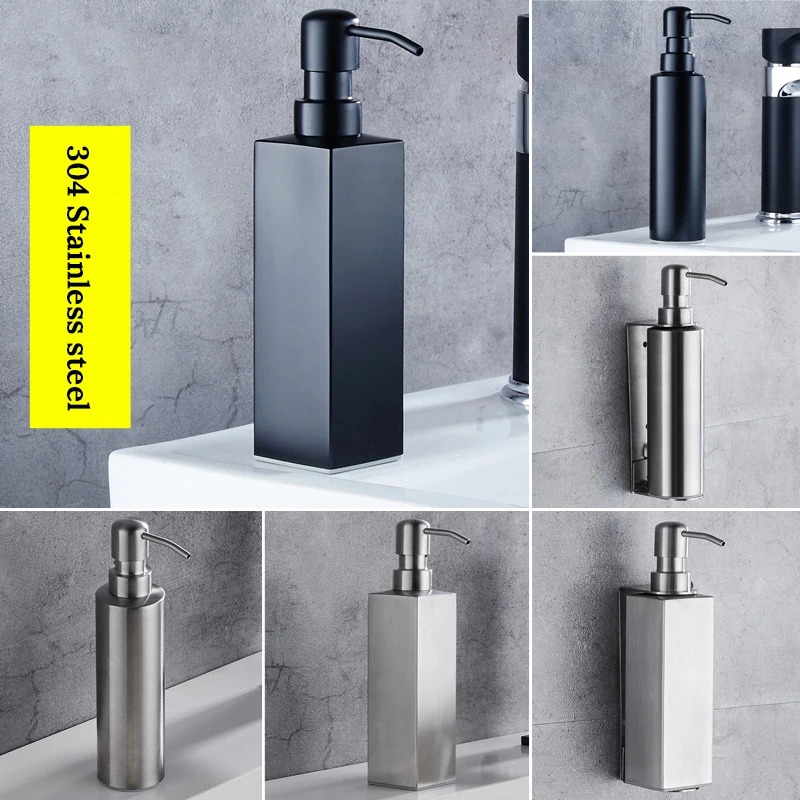Black/Brushed Nickle Kitchen Soap Dispenser Stainless steel Kitchen Sink Liquid Soap Dispenser ...
