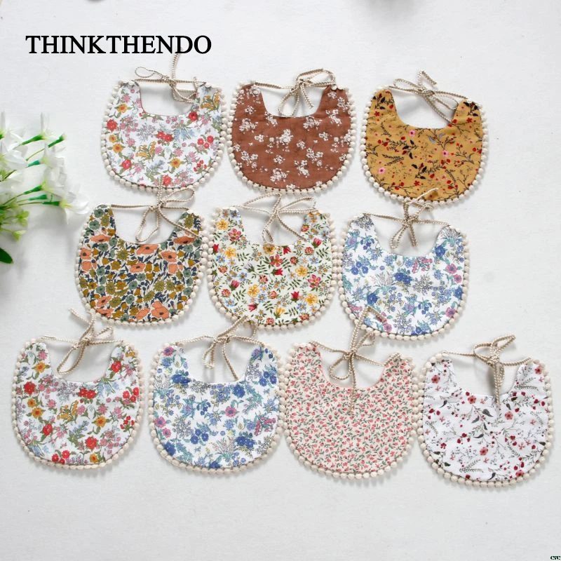 

Infant Baby Girl Boy Bib Kid Toddler Dinner Feeding Tassel Double-deck Cotton Linen Burp Cloths Saliva Towel Baby Bibs