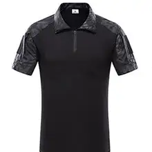 Coolmax тактическая камуфляжная Футболка мужская быстросохнущая Военная армейская Боевая футболка футболки с отложным воротником Топы летние короткие камуфляжная одежда