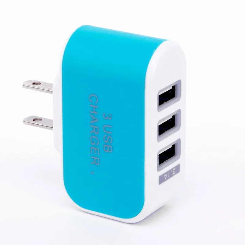 mobile phone chargers 3 usb ports 3A US USA AC home wall charger adapter power plug for iphone 4 5 6 for samsung s3 s4 note 2 3 for htc quick charge 2.0