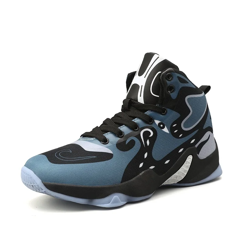 Leixiang последняя летняя Баскетбольная обувь для мужчин Удобная амортизирующая спортивная обувь уличная спортивная обувь кроссовки для баскетбола - Цвет: Grey Blue