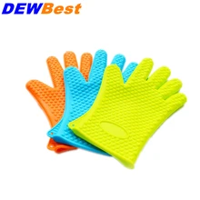 DEWBest перчатки силиконовая нагретая печь устойчивые перчатки термостойкие защитные перчатки