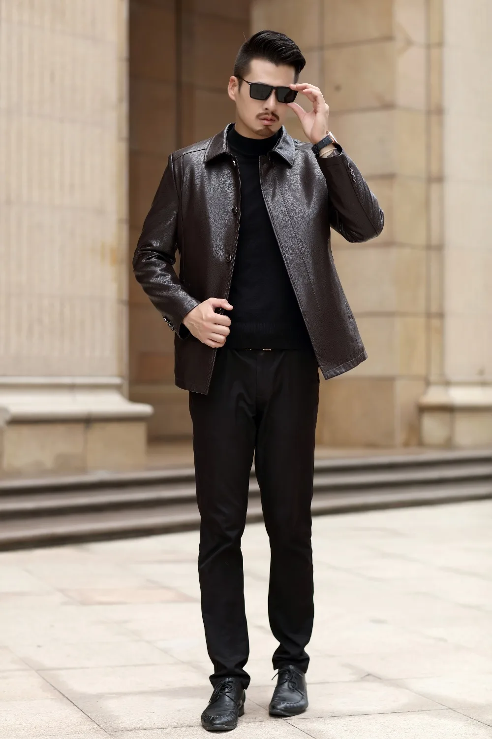 1860 New Fashion Men Genuine Leather Coat Men S Leather Jacket Autumn Winter Men S Clothing Men S Cotton Padded Coat Jackets Aliexpress