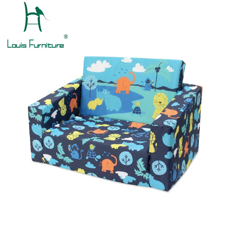 Луи мода детский диван детская маленькая кровать мультфильм ткань искусство Прекрасный моющийся