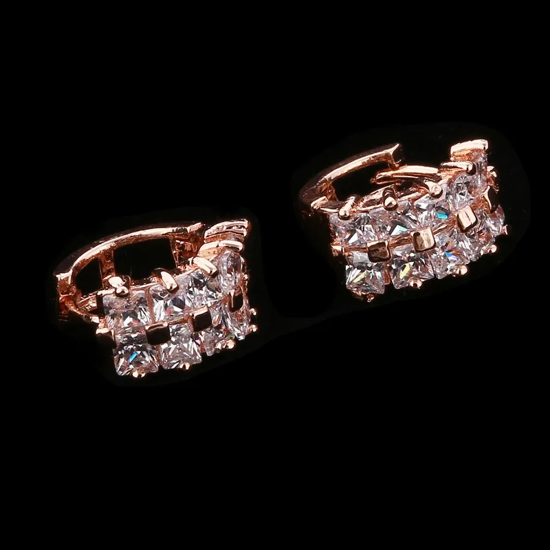 

New Bridal Jewelry Clear Cubic Zirconia Crystal Hoop Earrings For Women