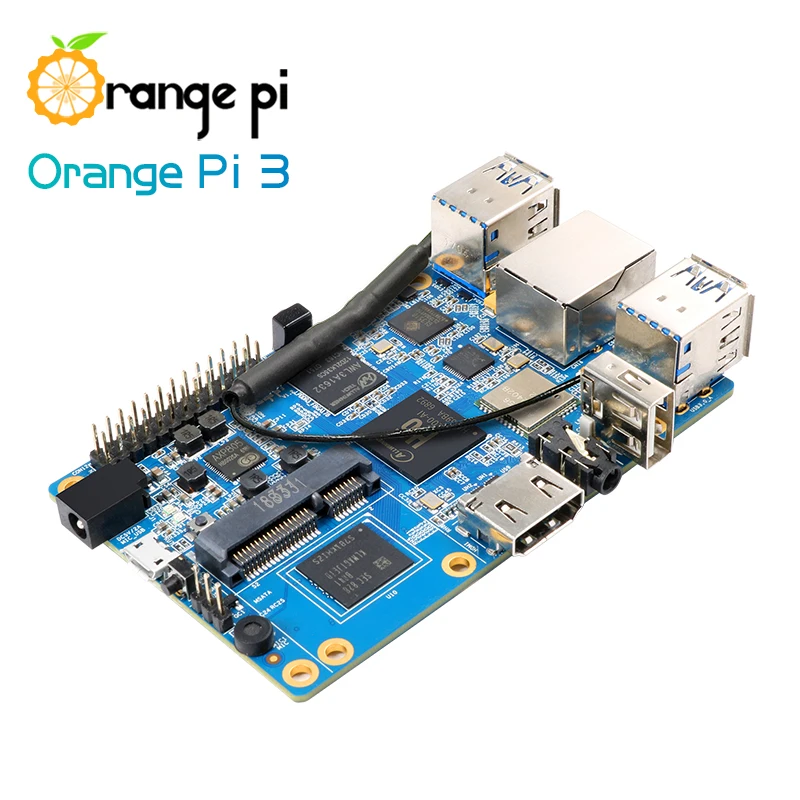 Orange Pi 3 Set2: OPI 3+ блок питания, H6 2 Гб LPDDR3+ 8 Гб EMMC Flash Gigabyte AP6256 BT5.0 Поддержка Android 7,0, Ubuntu, Debian