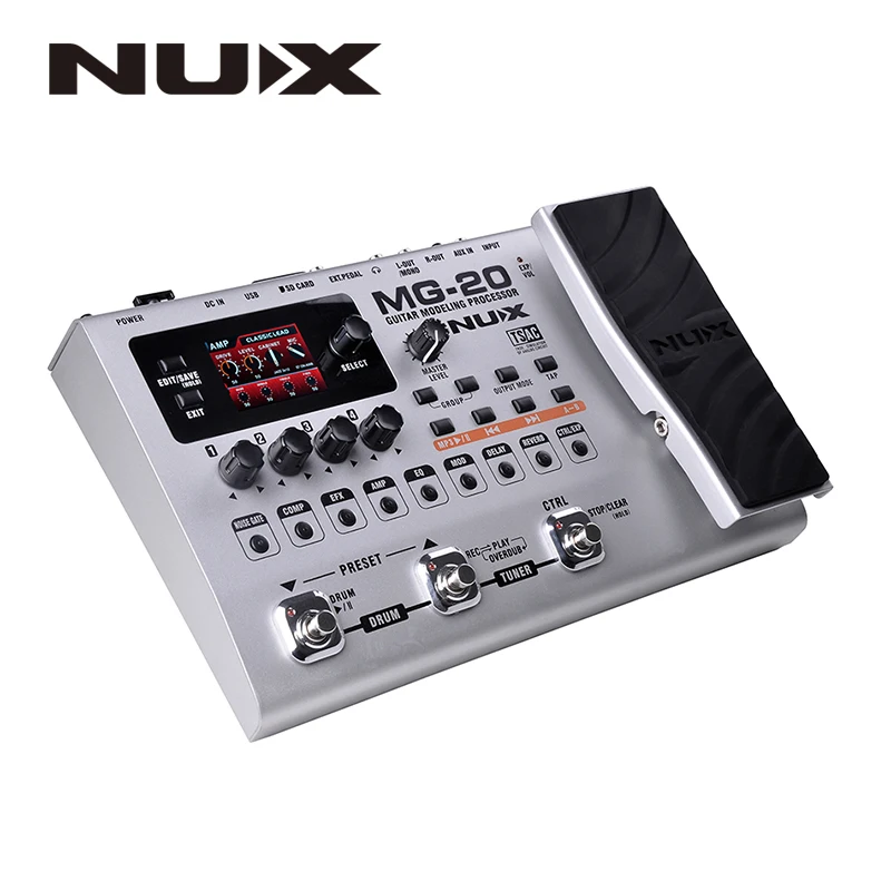 NUX MG-20 гитара Мульти-эффекты усилитель педали черный Digitech мульти эффекты моделирование процессор Guitarra петля/объем