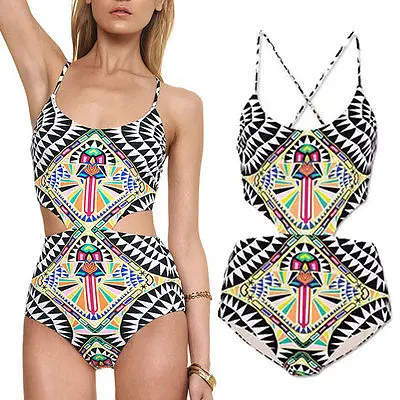 

2016 New Sexy Plus Size Women Floral Spot One Piece Swimsuit Sexy Bathing Suit Sexy Brazilian Beach Wear Backless Swimwear 2016