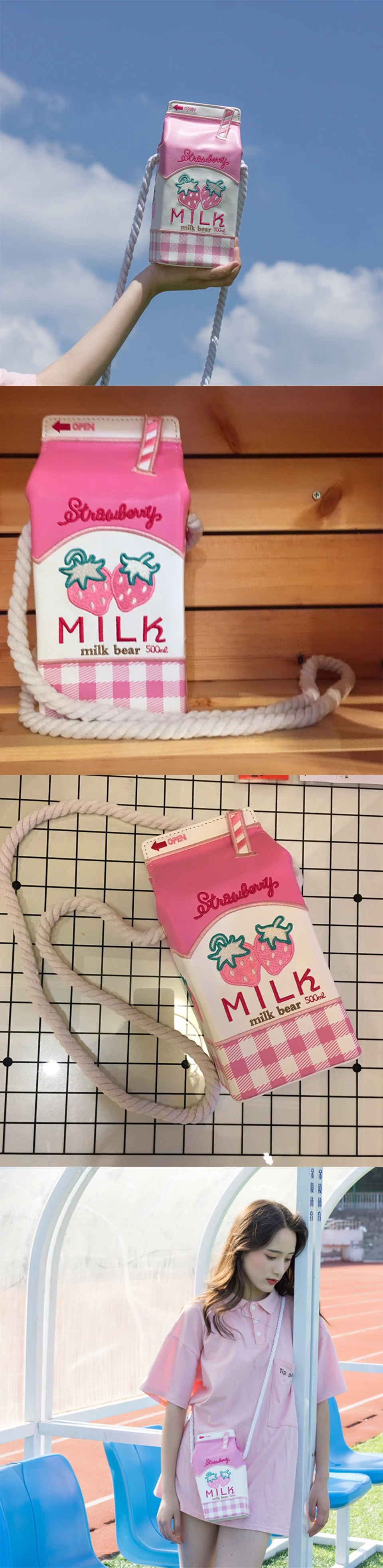 Harajuku креативные женские сумки-мессенджеры С Вышивкой Букв Kawaii Milk Box сумка на плечо в японском стиле свежий стиль сумки для девочек