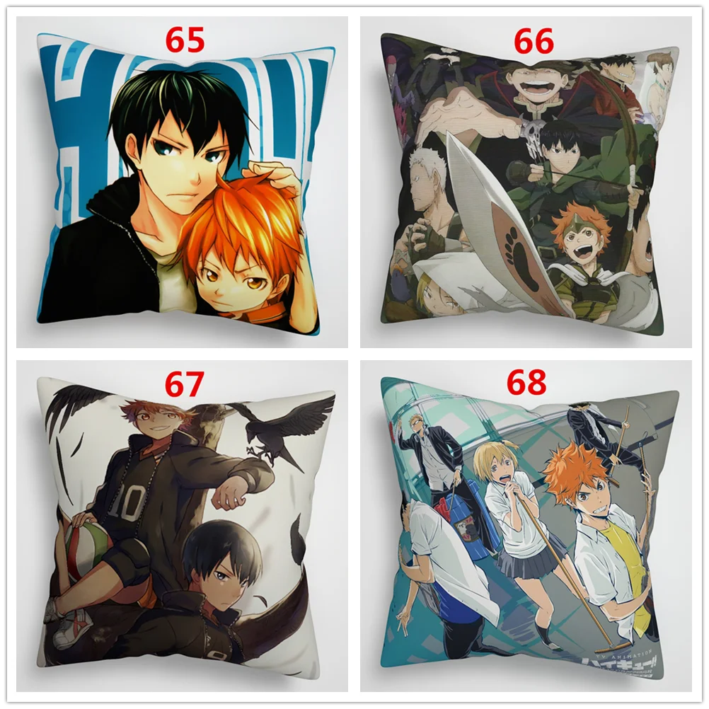 Suef Аниме Манга Haikyuu! Haikyuu аниме Двусторонняя диванная подушка крышка 16x16 дюймов 40x40 см