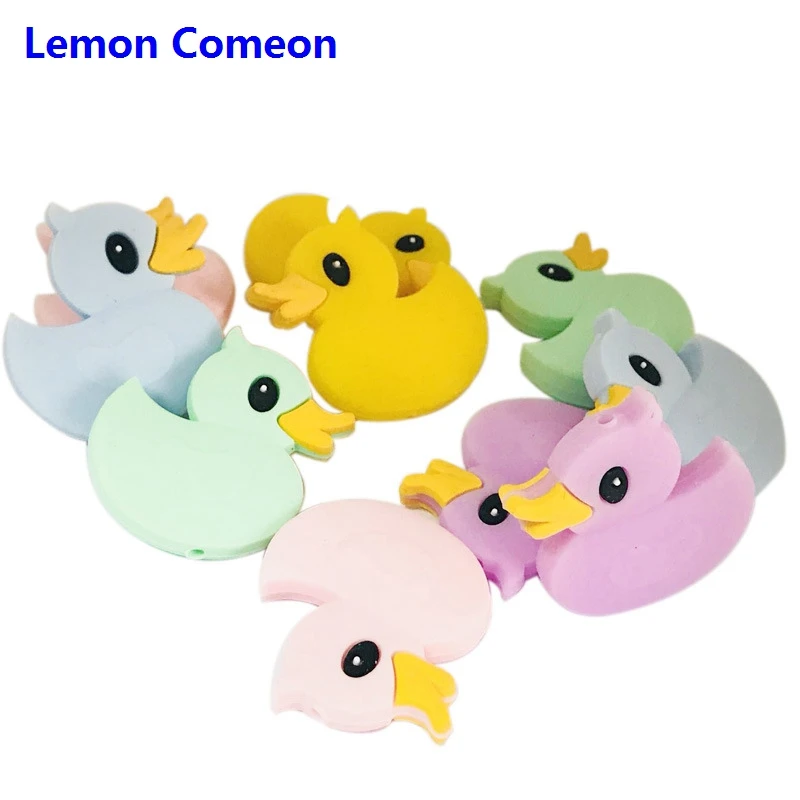 

Lemon Comeon 12PC Baby Teether Cute Mini Duck Silicone Beads Tooth Gel Creative DIY Making Necklace Bracelet Accessories Teether