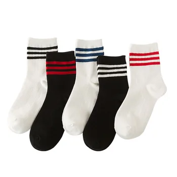 

5 Pairs/lot Women's Socks Fashion Lovely Striped Girls Cotton Short Sock Comfortable Breathable College Style Meias Calcetines