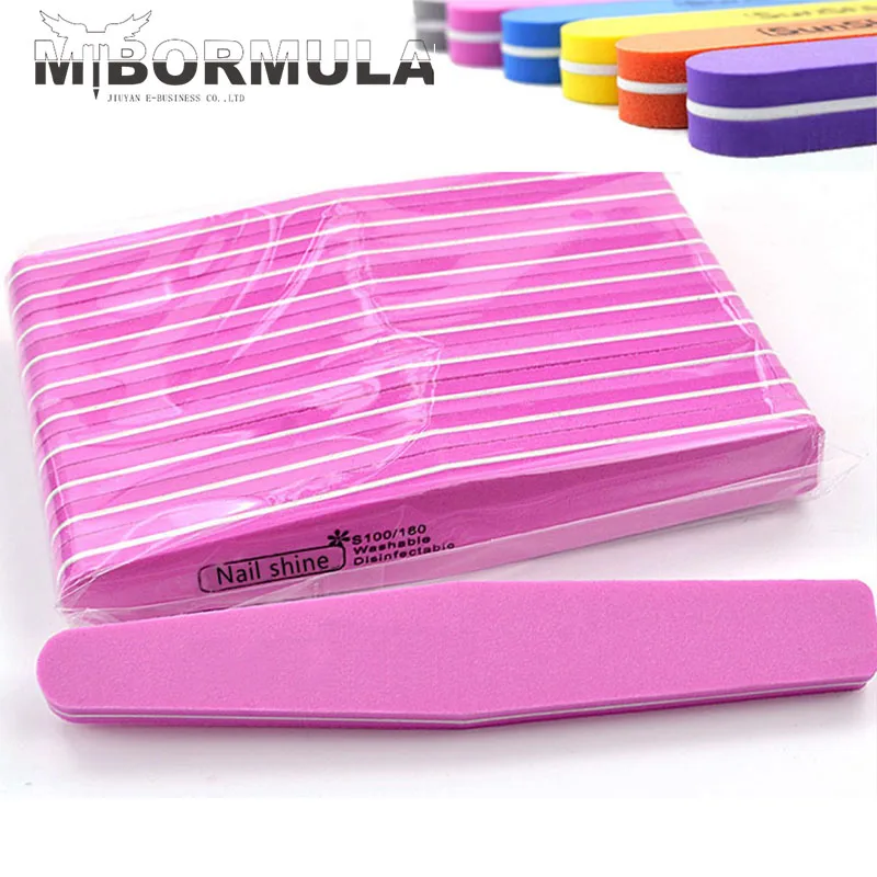 

5Pcs/lot Professional Nail Files Nail Buffer 100/180 Grit Buffing Slim Crescent Nail Makeup Tools Spong Nail File Women Salon