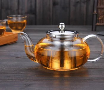 

Hot Stainless Steel Heat Resistant Glass Teapot With Filter High Boron Silicon Home Kitchen Drinkware Coffee Tea Tools LFB954