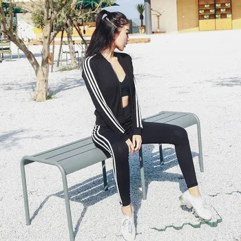 

ESHINES 2019 women's yoga clothing suit sports sweater jacket yoga pants fitness yoga suit female