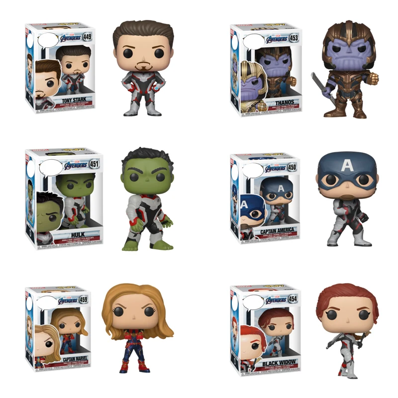 

100% Original Box Avengers Endgame Thanos Iron Man Captain Marvel 10CM PVC Action Figure Model Doll Toy Gift for children
