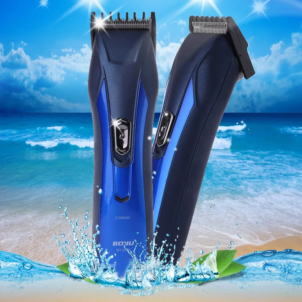 

1 Set Rechargeable Shaver Beard Trimmer Razor Hair Clipper Body Groomer AC110-220V EU Plug+Scissors+Comb+Clear Brush Set