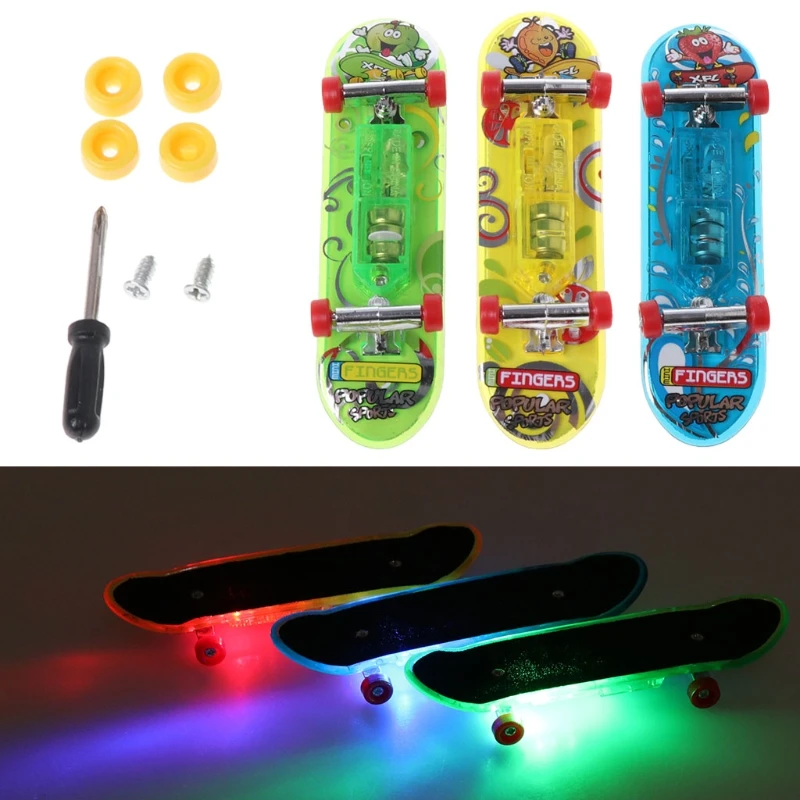 

2pcs LED Mini Skateboard Finger Board Deck Kids Toy Gifts Baby Toy boy Like