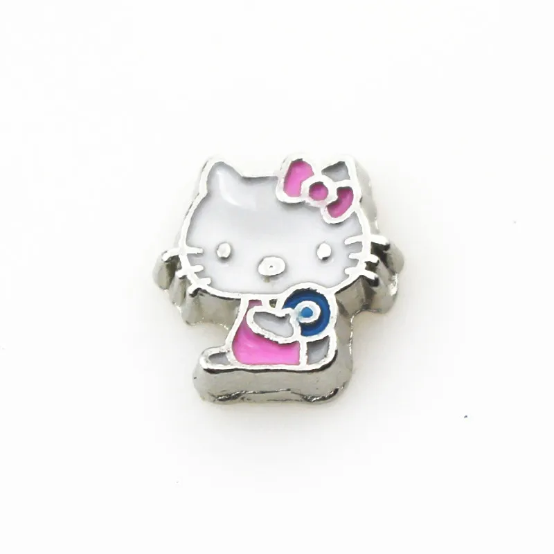 Wholesale 20pcs/lot Hello Kitty Floating Charms Living Glass Memory