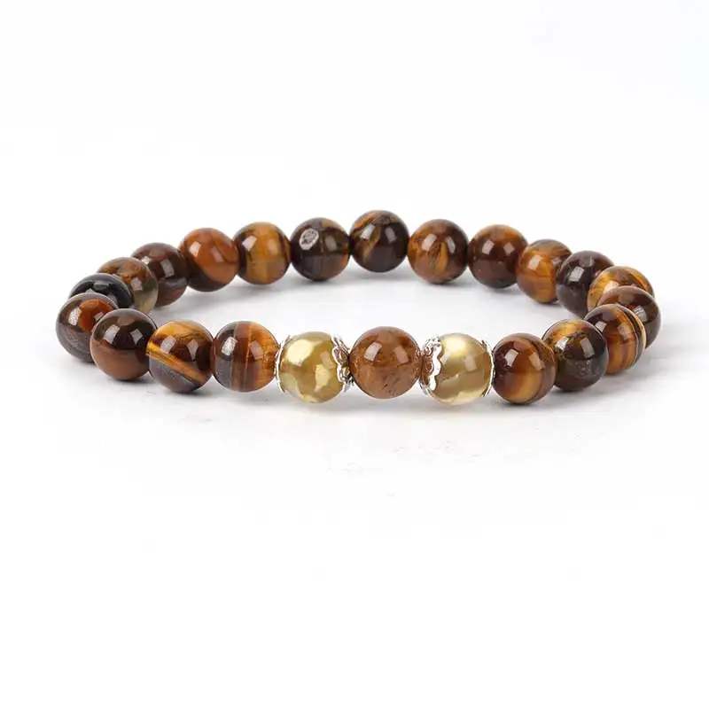 

8 color 8 mm natural stone and tiger eye bracelet imitation flower design male and female bracelets good friends charm gift jewe