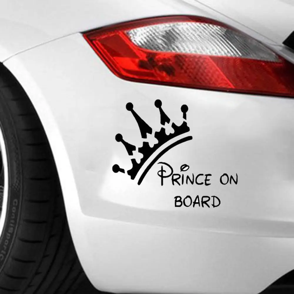 

SEKINNEW Prince on Board Cute Vinyl Decal Laptop Window Cars Wall Sticker Bumper Home Decor Stickers Kids Baby Accessories