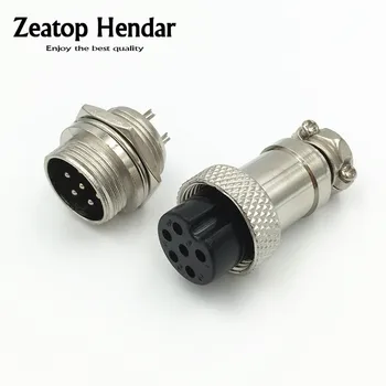 

100 Set XLR Connector 6 Pin Audio Cable Connector 16mm Chassis Mount