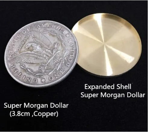 Расширенный корпус(Super Morgan долларовая версия) для появляющихся/исчезающих фокусов крупным планом монета магический реквизит аксессуары