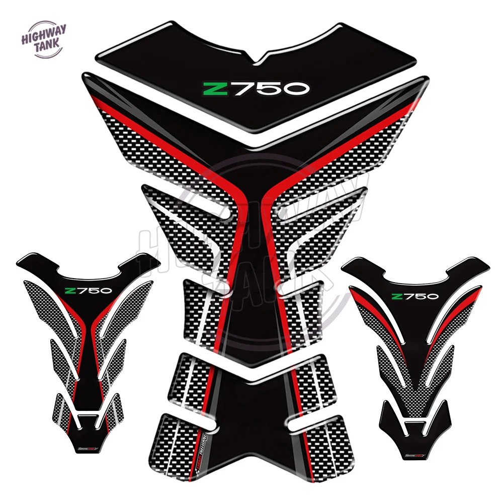 

3D Motorcycle Tank Pad Protector Decal Stickers Case for Kawasaki Z750 Z750R Tank All Years