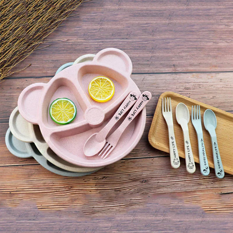 3Pcs Baby Bamboo Food Storage Tableware Kids Plate Spoon Fork Solid Dishes Newborn Children Eco-friendly Dinnerware Set BB5129 3Pcs Baby Bamboo Food Storage Tableware Kids Plate Spoon Fork Solid Dishes Newborn Children Eco-friendly Dinnerware Set BB5129