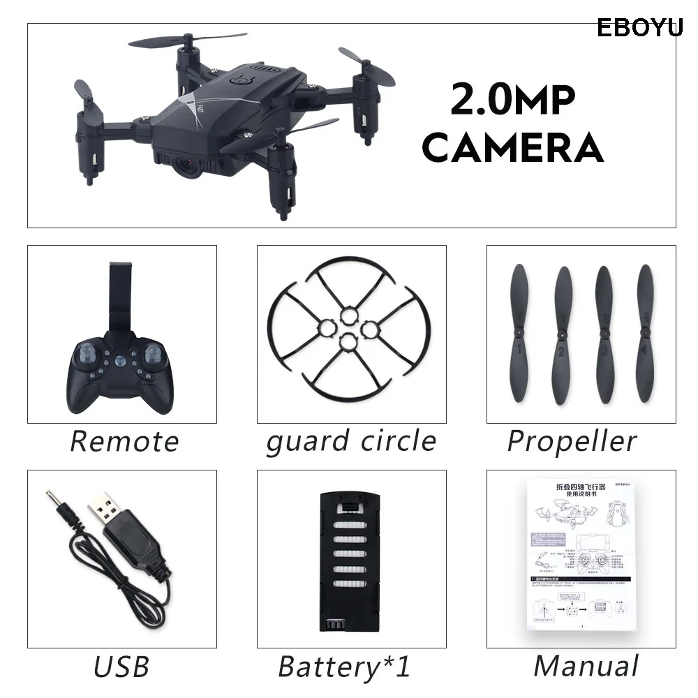 LF602 2,4G HZ мини складной Радиоуправляемый Дрон с 2.0MP/0.3MP WiFi FPV камерой удерживающий высоту Безголовый режим один ключ возврат Радиоуправляемый квадрокоптер - Цвет: Black 200W WiFi Cam